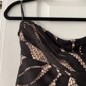 Alexia Admor | Dresses | Strapless Black Lace Dress With Fringe Detail |  Poshmark